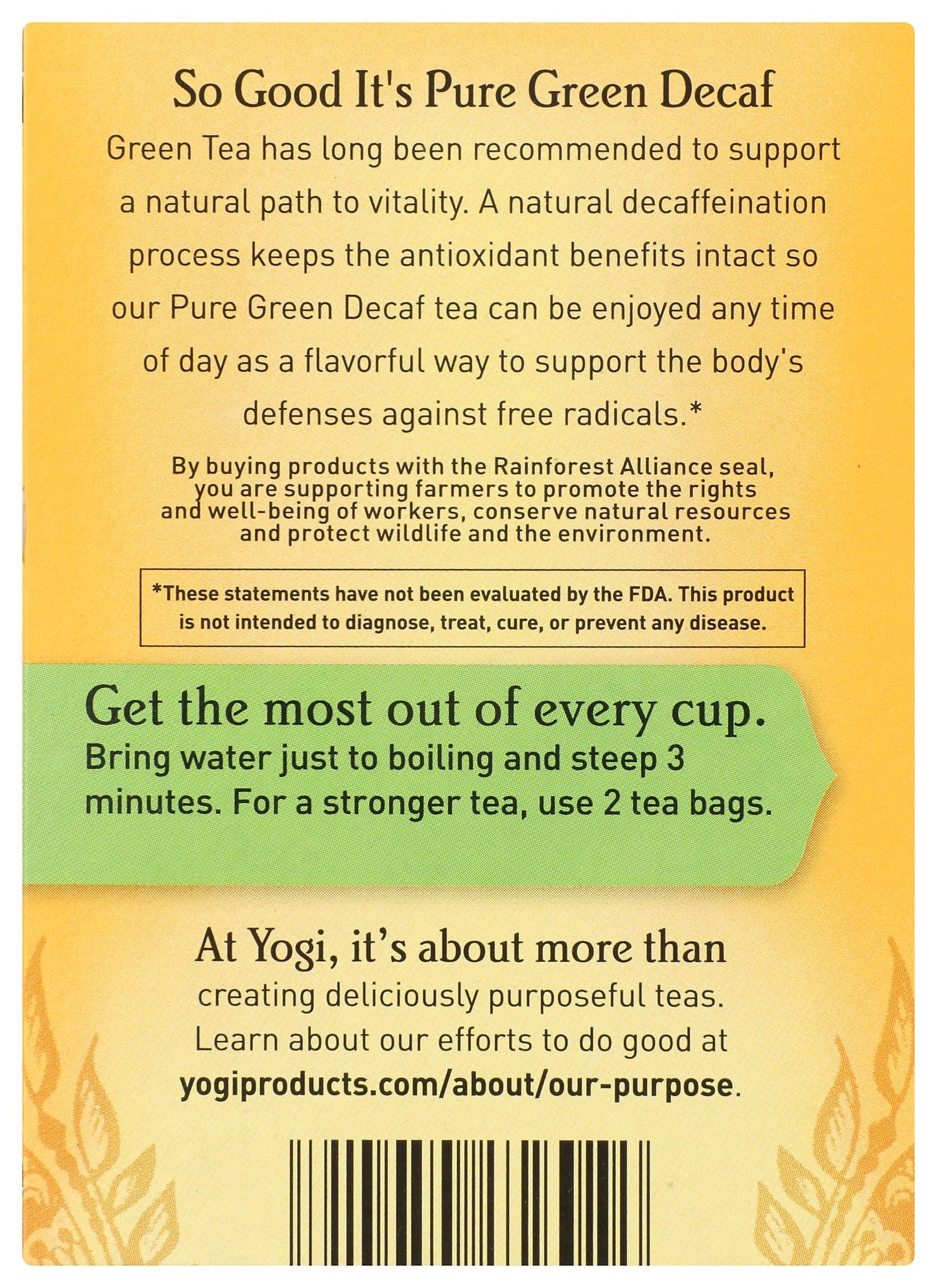 Yogi Tea, Pure Green Decaf, 16 Count, Packaging May Vary