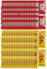 Gift Set: 100 Ketchup (9g) & 100 Mustard (7g) Packets - 200 Total Condement Packs (approximately 100 packets each)