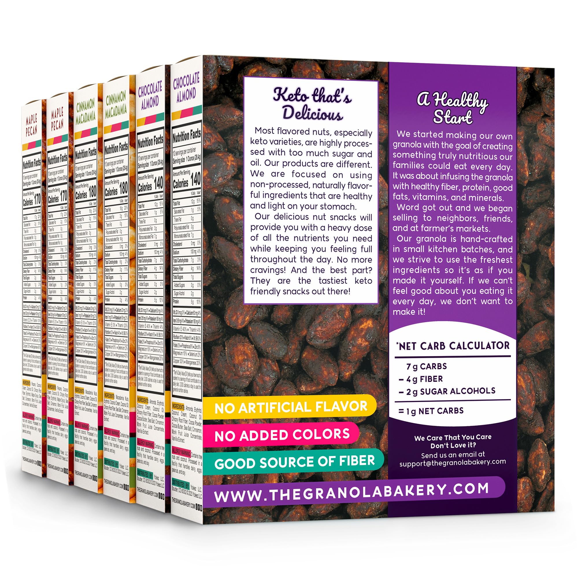 TGB Keto Glazed Nuts Variety Pack | 1g Net Carb Keto Snacks | Gluten Free Low Carb Candy, 10 Ounces (Pack of 6)