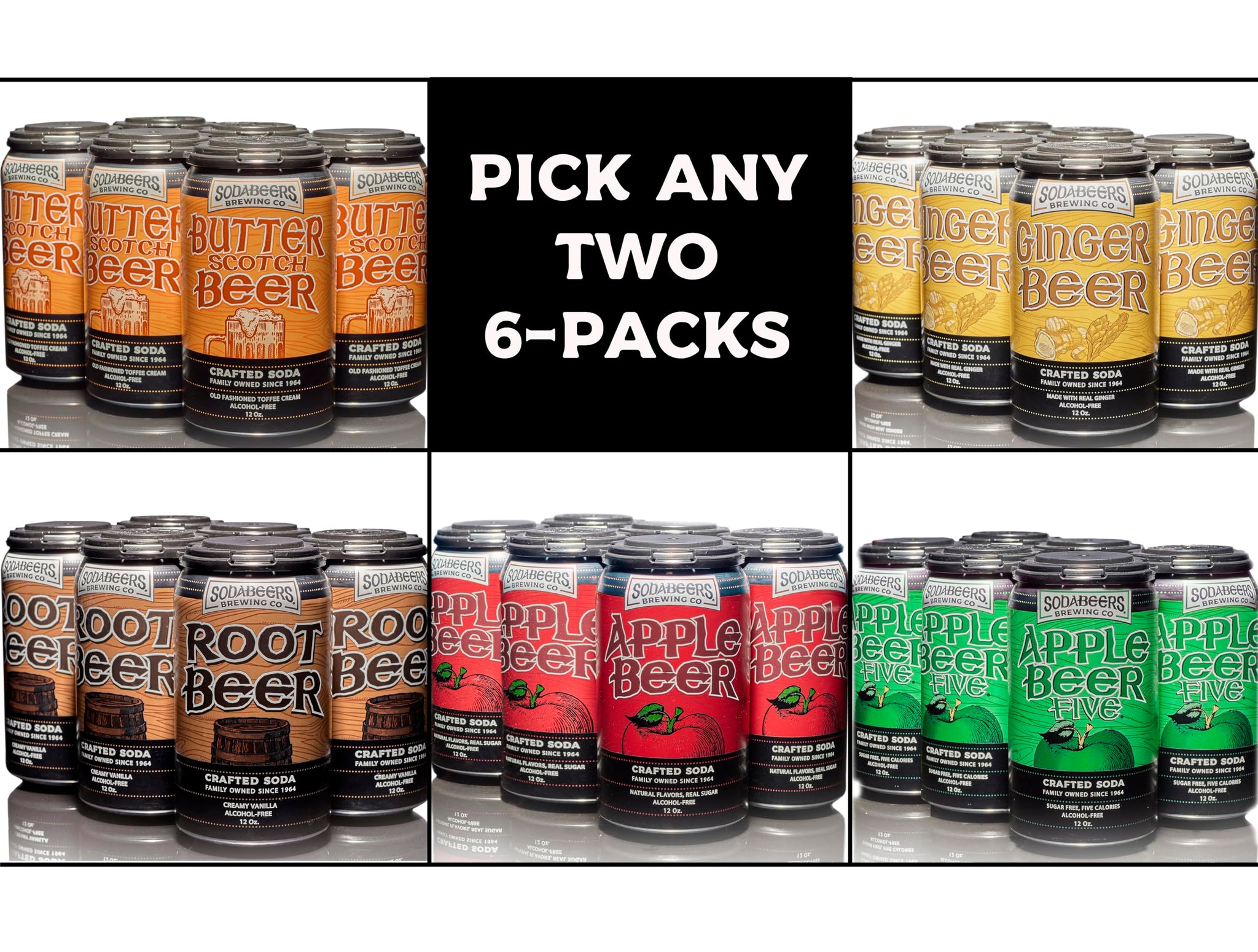 Mix & Match Custom Multipack | SodaBeers Brewing Co | Alcohol-Free, Crafted Sodas Made With Natural Flavors and Real Sugar, Refreshing Fruit Beverages