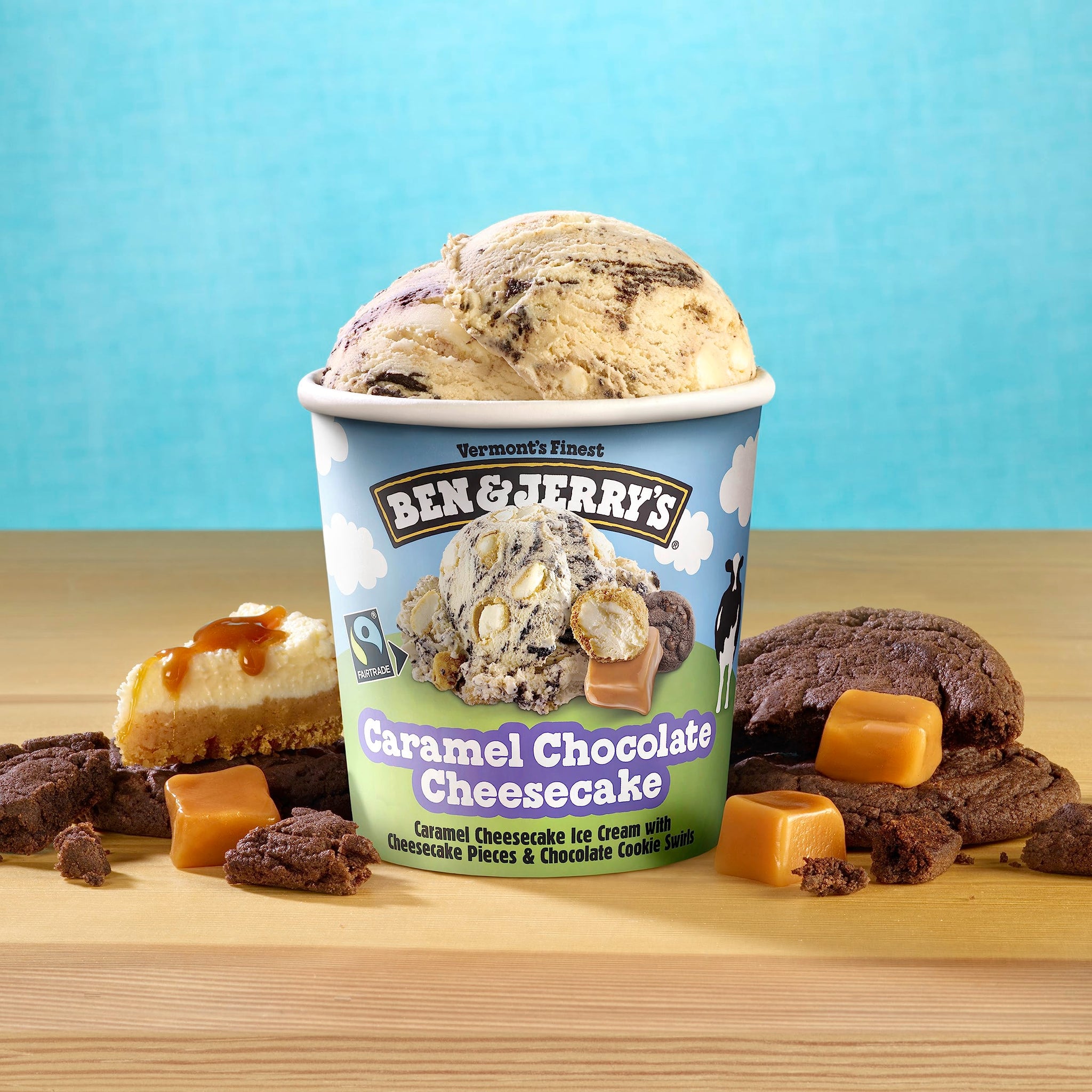 Ben & Jerry's Caramel Chocolate Cheesecake Ice Cream Pint Non-GMO 16oz