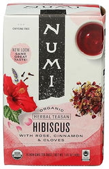 Numi Tea Organic Hibiscus Tea, 16 Herbal Tea Bags, Caffeine Free