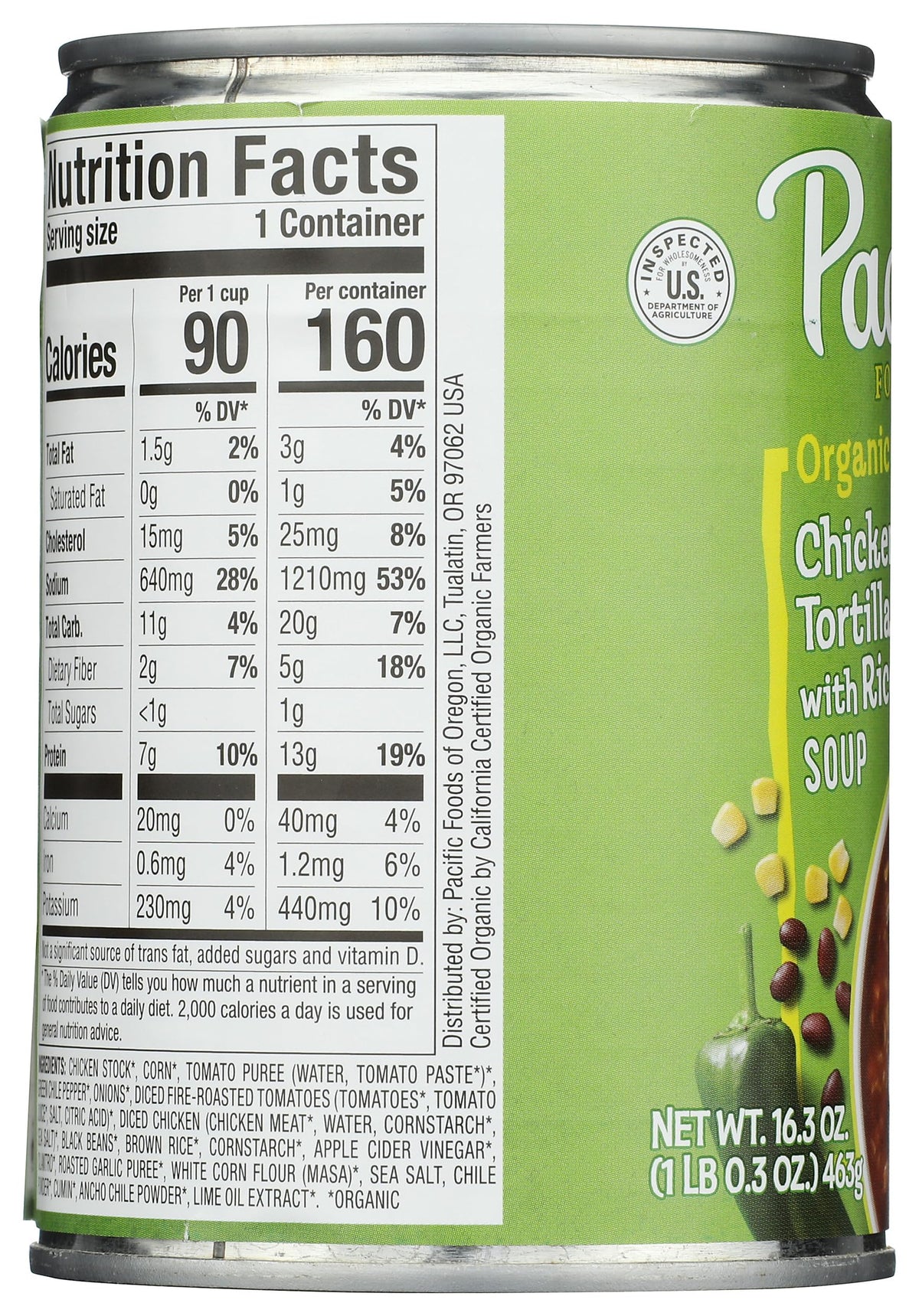 Pacific Foods, Soup Chicken Tortilla Style With Rice Organic, 16.3 Ounce