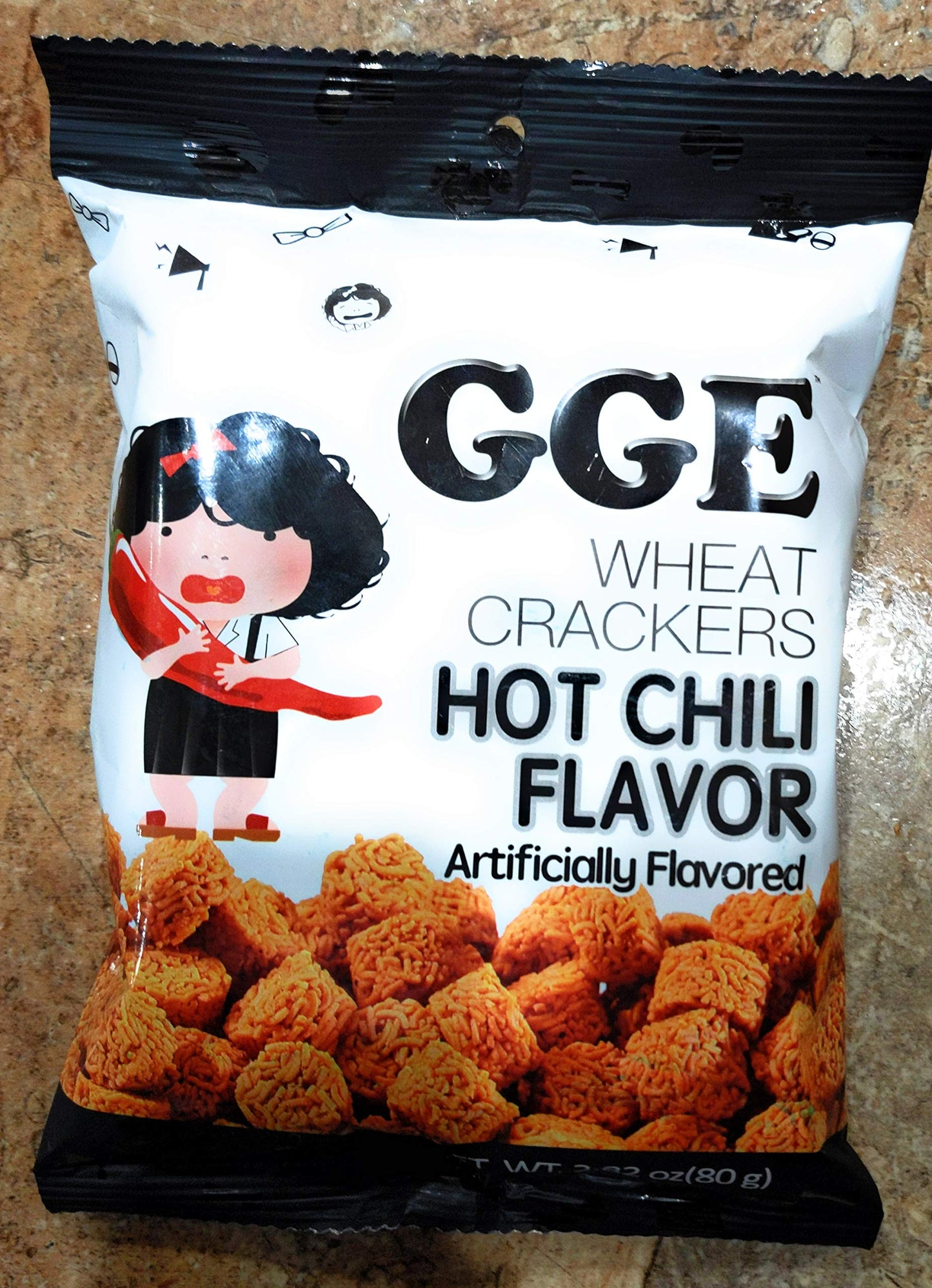 GGE Wheat Crackers Hot Chili Flavor 2.82 oz (Pack of 5)