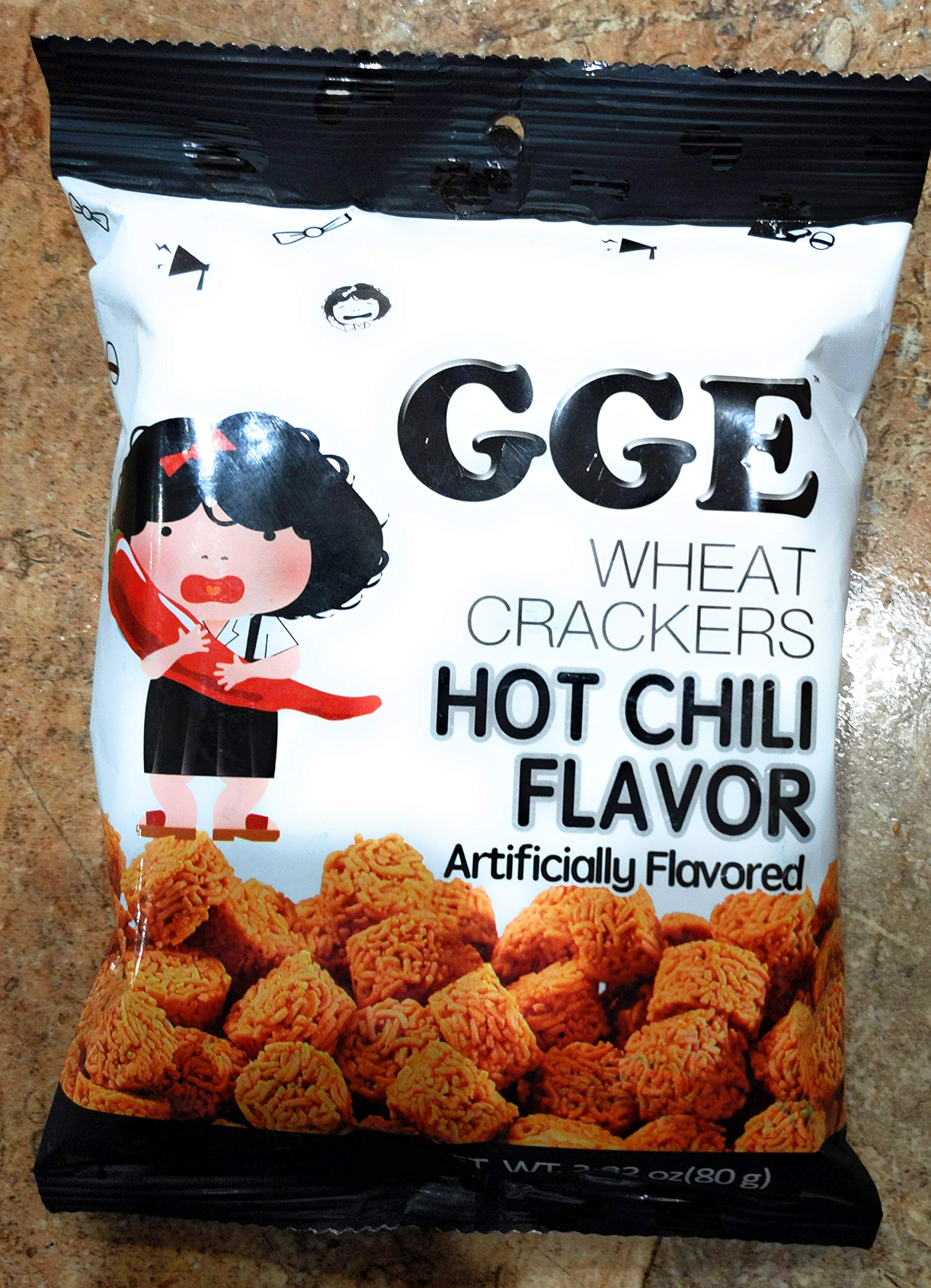 GGE Wheat Crackers Hot Chili Flavor 2.82 oz (Pack of 5)