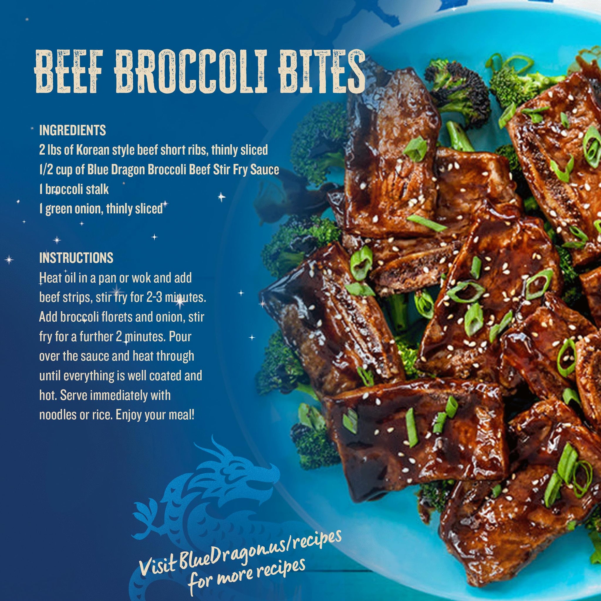 Blue Dragon Broccoli Beef Stir Fry Sauce - 3.4oz Pouch (Pack of 1) - Rich Ginger, Garlic and Toasted Sesame Based Sauce for Beef and Broccoli Dish