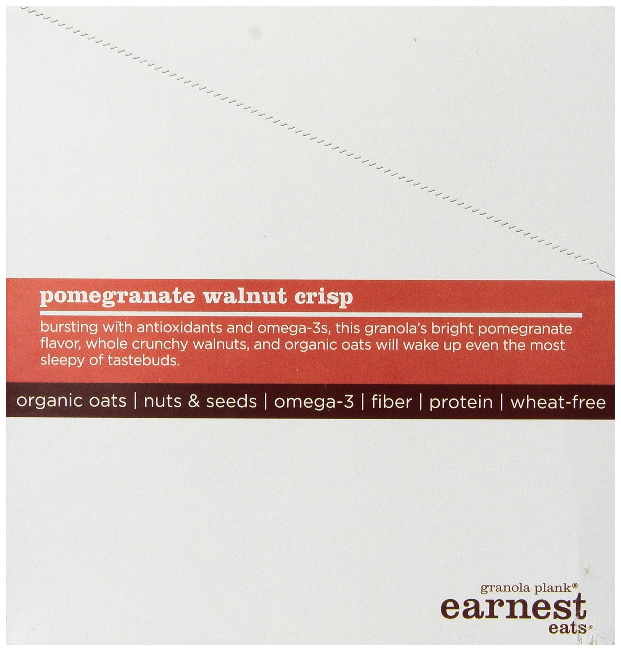 Earnest Eats Vegan Granola Planks High in Fiber, Omega-3s and Protein - Pomegranate Walnut Crisp - (Case of 6 - 3oz)