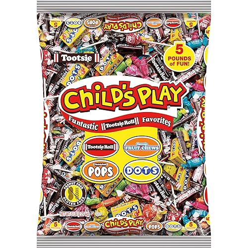 Tootsie Roll Child's Play Candy Favorites - Made in USA - 5 Pounds of Individually Wrapped Party Candy - Funtastic Variety Mix Bag - Peanut Free