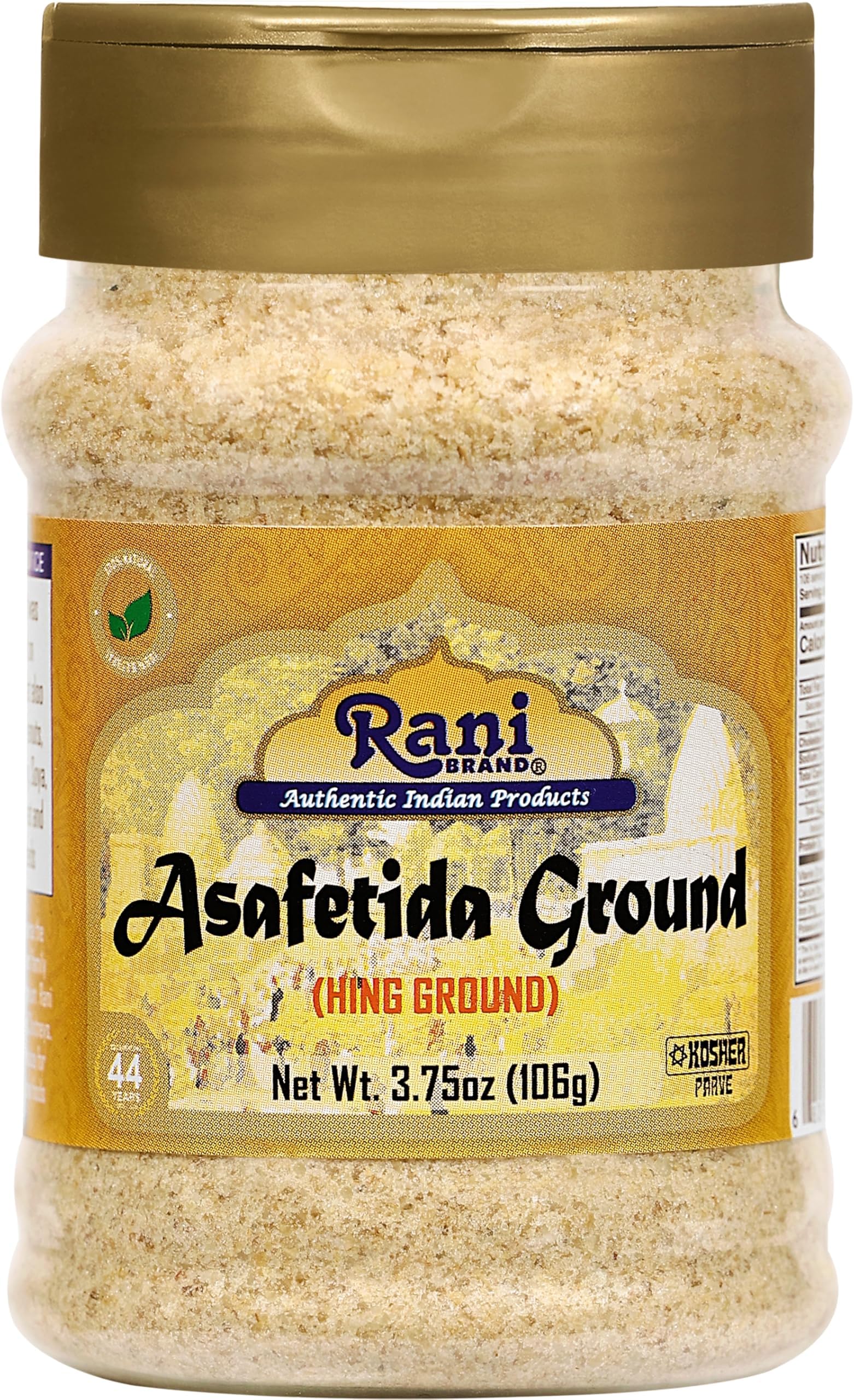 Rani Asafetida (Hing) Ground 3.75oz (106g) PET Jar ~ All Natural | Salt Free | Vegan | Non-GMO | Kosher | Asafoetida Indian Spice | Best for Onion