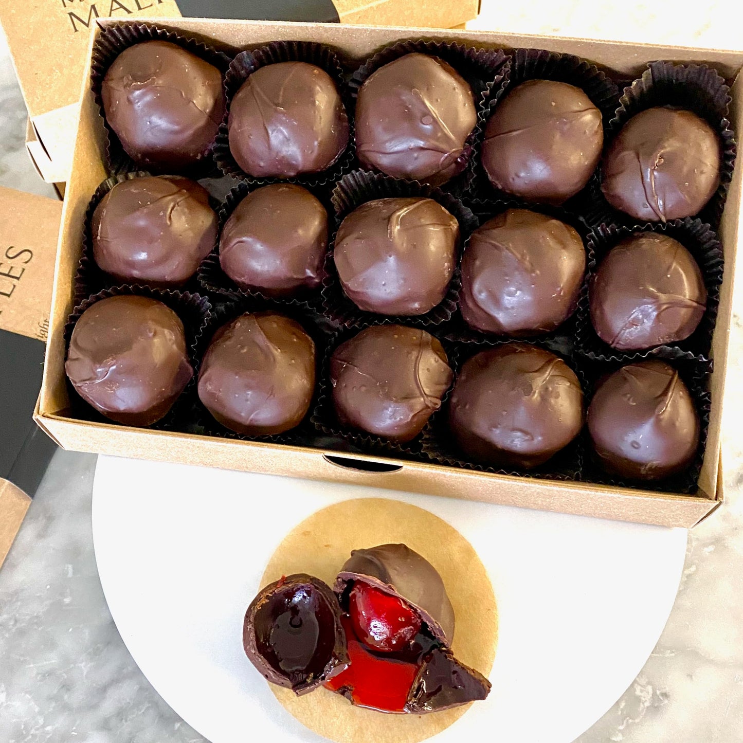 MalibuGift Chocolate Covered Cherries with a Liquid Filling Hand Dipped in Milk Chocolate for a Rich Chocolate and Cherry Taste