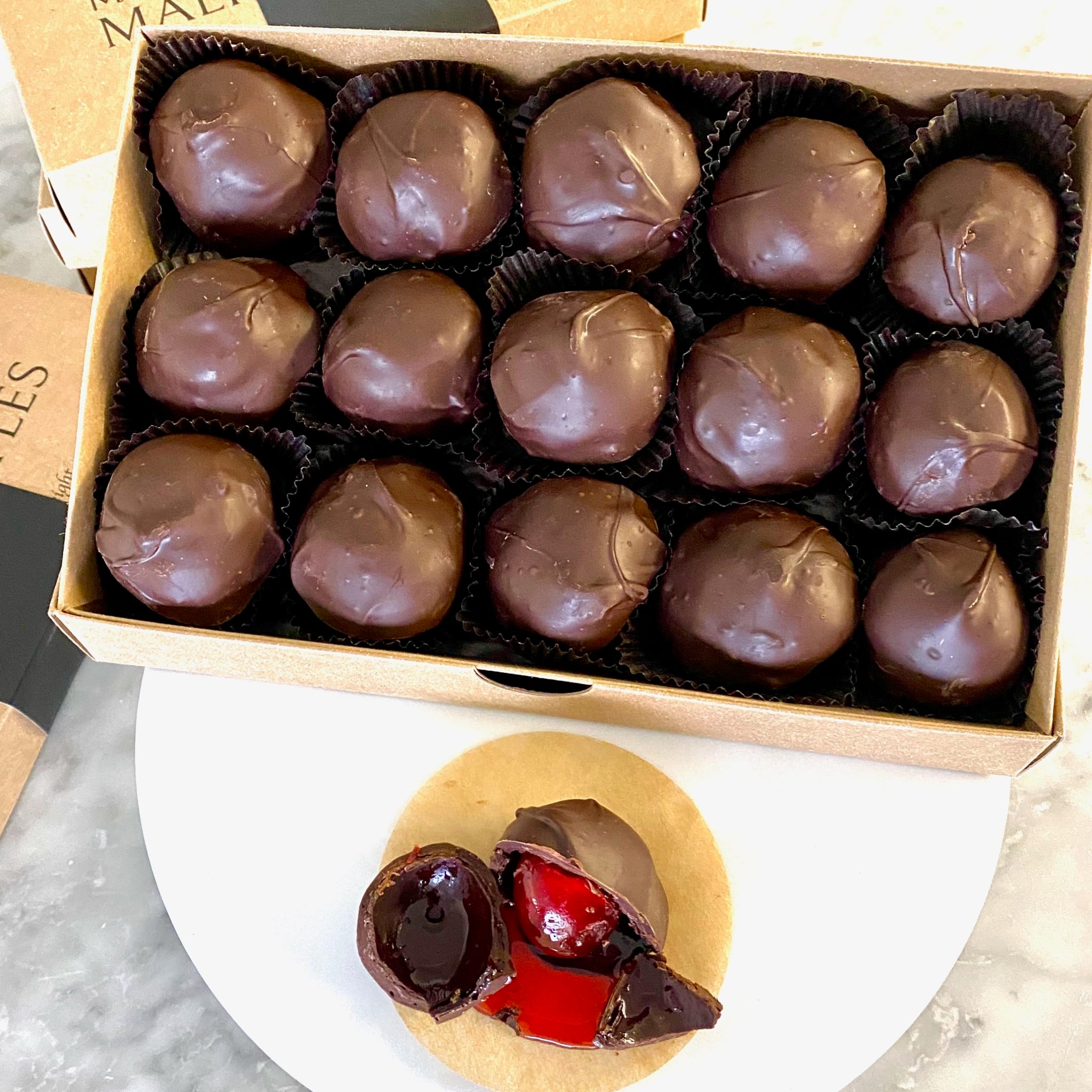 MalibuGift Chocolate Covered Cherries with a Liquid Filling Hand Dipped in Milk Chocolate for a Rich Chocolate and Cherry Taste