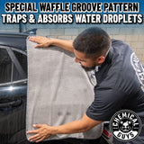 Chemical Guys Waffle Weave Gray Matter Microfiber Drying Towel 2 Pack, Huge Car Drying Towels for Faster Coverage on Paint, Glass, Wheels, and Trim