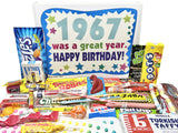 RETRO CANDY YUM ~ 1967 59th Birthday Gift Box Assortment of Nostalgic Candy from Childhood for 59 Year Old Man or Woman Born 1967