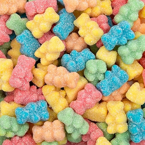 Neon Sour Gummi Bears Candy Bulk | 2-Pound Bag | Assorted Fruit Flavored Sour Gummies | Chewy Candy for Parties, Snacking, Buffets, and Dessert