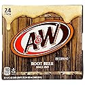 A&W Root Beer Soda, 12 fl oz cans, 24 pack