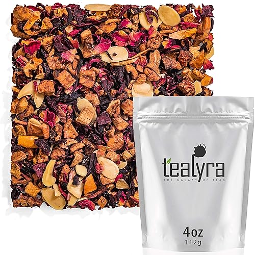 Tealyra - Sweet n’ Sour Cherry - Hibiscus - Beetroot - Pomegranate - Almond - Fruity Herbal Loose Leaf Tea - Caffeine Free - Hot or Iced - 112g