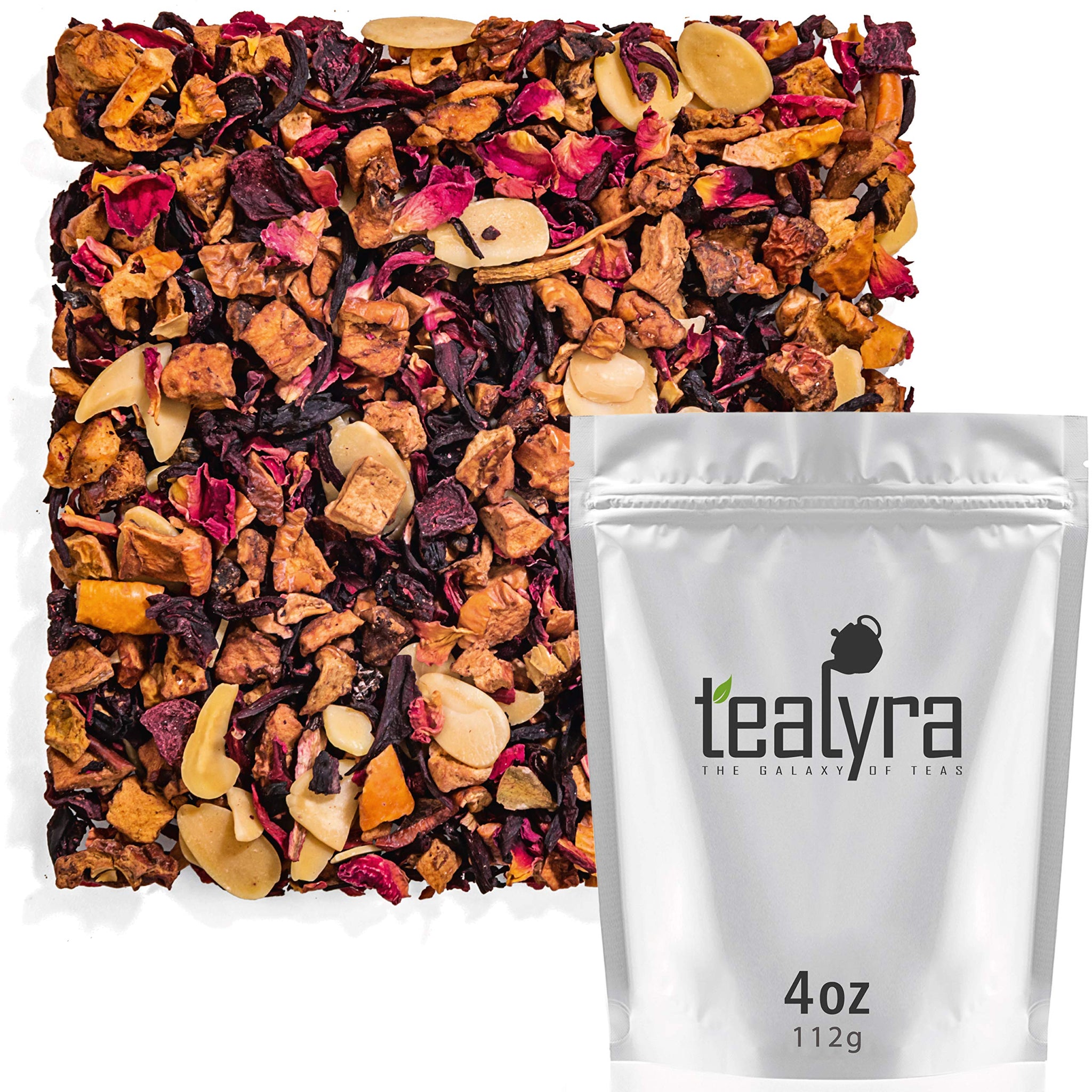 Tealyra - Sweet n’ Sour Cherry - Hibiscus - Beetroot - Pomegranate - Almond - Fruity Herbal Loose Leaf Tea - Caffeine Free - Hot or Iced - 112g