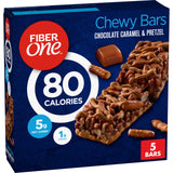 Fiber One 80 Calorie Chewy Snack Bars, Chocolate Caramel and Pretzel, 5 Ct, 4.1 oz