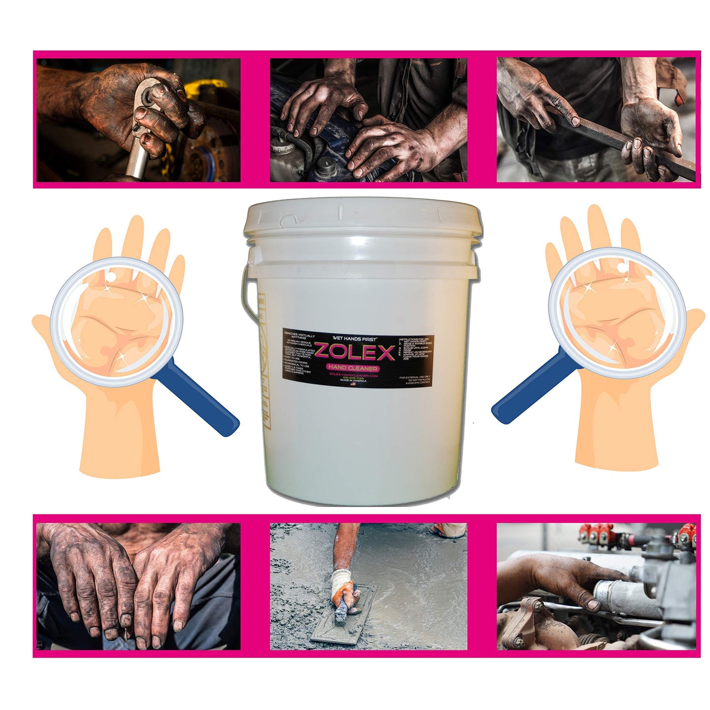 Zolex Water-Activated - Hand Cleaner for Working Hands| Stain Remover for Heavy Duty Workers | Grease Remover for Auto Mechanics - Non-Toxic Petroleum