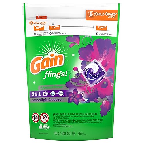 Gain Flings Moonlight Breeze Laundry Detergent Pacs Capsules, 35 Count