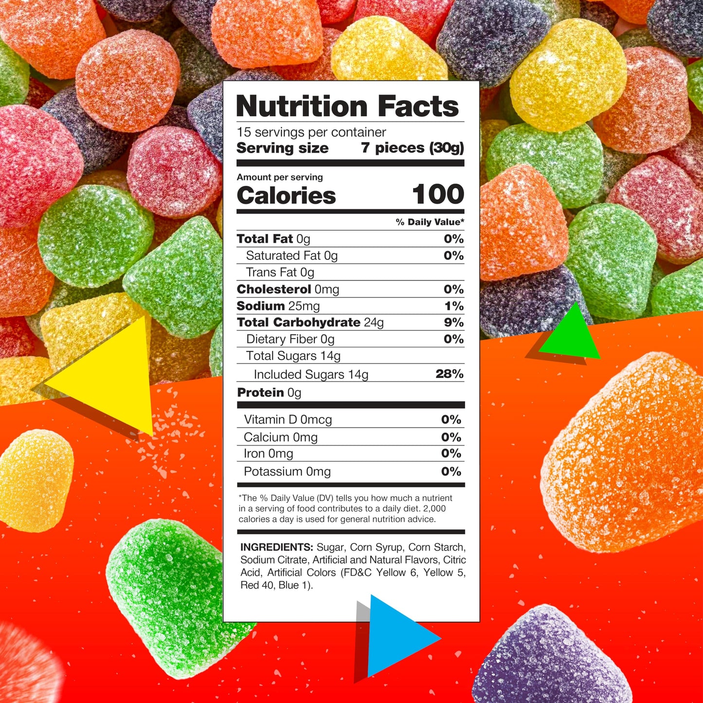 Gum Drops Jelly Candy | 1 Lb Bag | Assorted Fruit Flavors | Nostalgic Candy | Chewy Gumdrops in Strawberry, Orange, Grape, Lime & Pineapple | Old