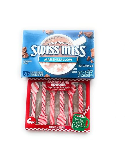 MACH Peppermint Flavored Candy Cane Spoons & Hot Cocoa with Marshmallows