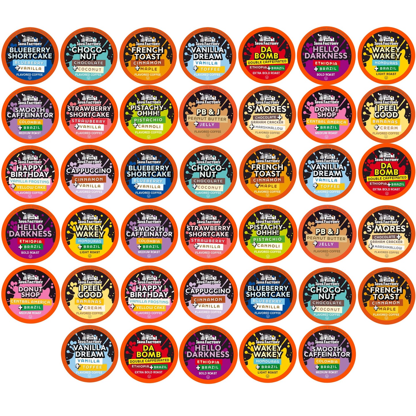 Java Factory Assorted Variety Pack Coffee Pods Compatible with Keurig Coffee Machine, 40 Count