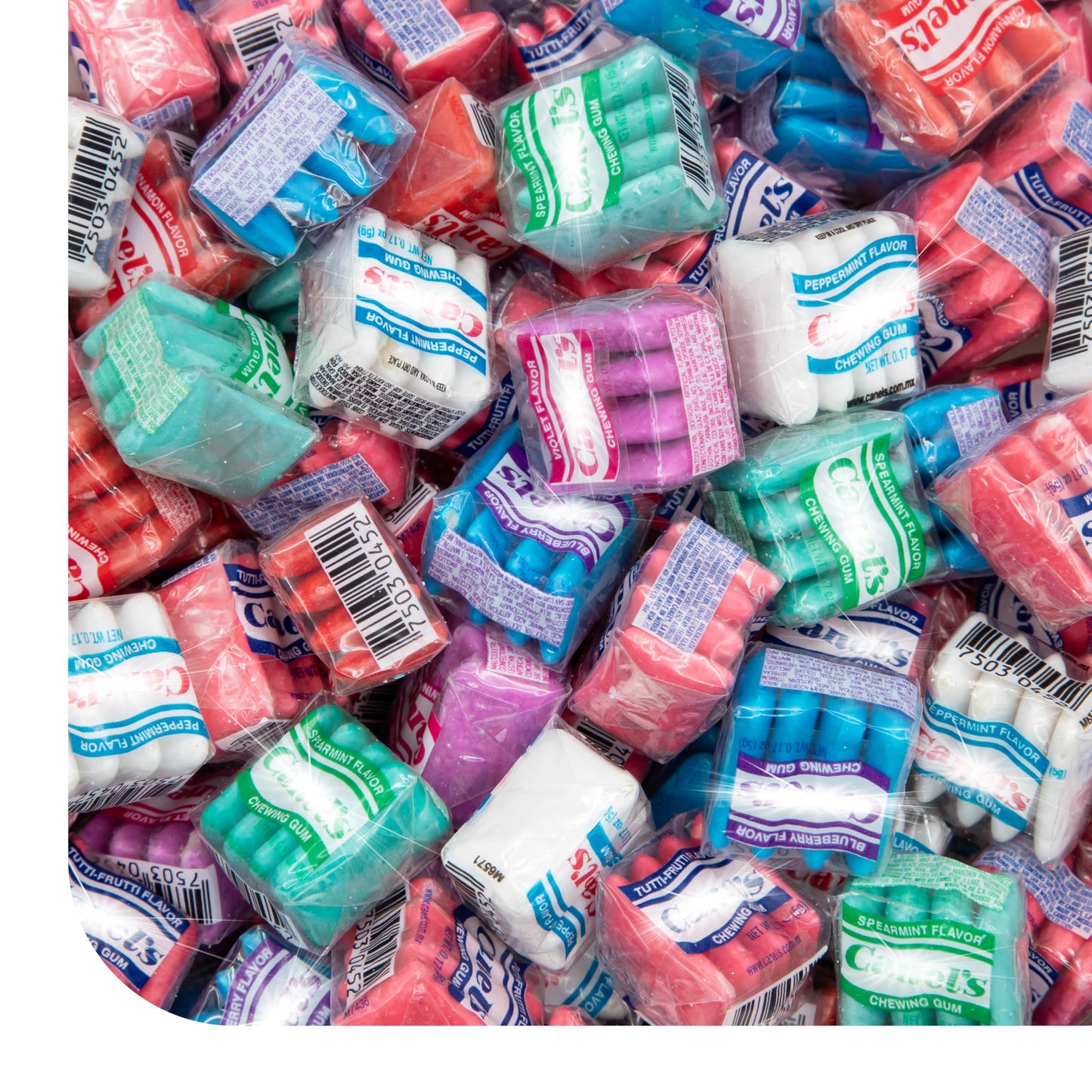 Mexican Original Chewing Gum - 180 Mini Pouches - 2 Pound Pack - Assorted Flavors Gum Bulk - Mix of Spearmint, Tutti-Frutti, Cinnamon, Blueberry