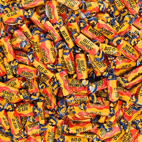 Bits O Honey Candy Bulk, Old Fashioned Bit of Honey Candy - Bulk Individually Wrapped Taffy - Perfect for Throwback Parties (1 Pound)