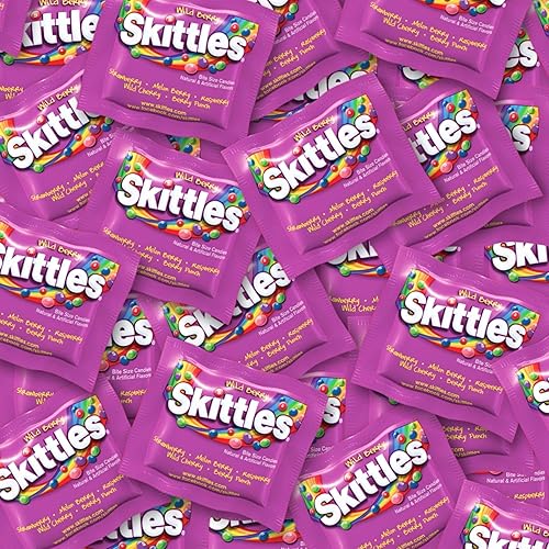 ASSORTIT X Skittles Collab Wild Berry Flavor Candy Coated Fruit Chew Fun Size 1 Lb Individually Wrapped Bulk Purple Party Assortment 25+ Bite Size