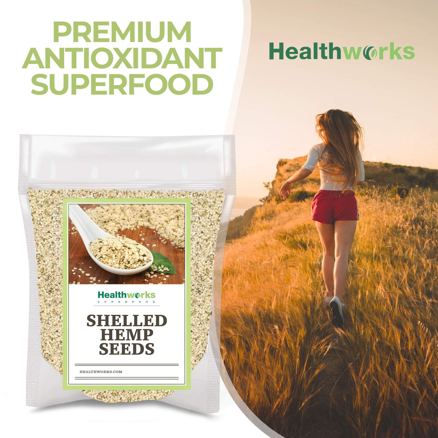 Healthworks Superfood Hemp Hearts, Shelled Hemp Seeds - 32 Oz / 2 Lbs - Canadian, Premium & All-Natural - Contains Omega 3 & 6, Fiber and Protein