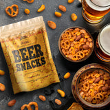 Beer Snacks Nuts Bar Mix - Gourmet Snack for Beer Lovers - Mix of Smoked Almonds, Pretzels, Honey Roasted and Toffee Peanuts, and Spicy Peanuts Pub