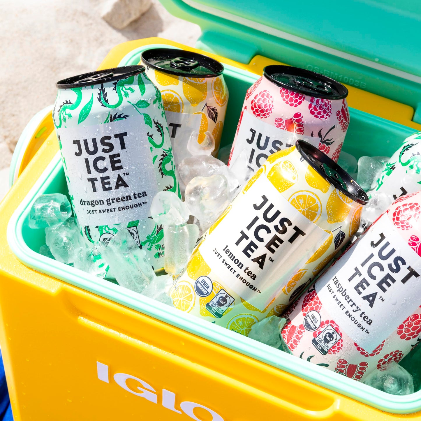 Just Ice Tea, Lemon Flavored Black Iced Tea, 12-Pack (12oz Cans), USDA Certified Organic, Real Brewed, Low Calorie, No Artificial Sweeteners, Fair