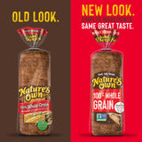 Nature's Own 100% Whole Grain, Non-GMO Whole Grain Sandwich Bread, 20 oz Loaf