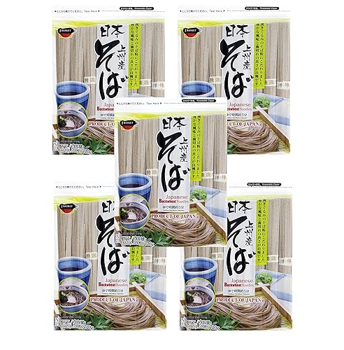 J-Basket Japanese Noodles 5-Pack Set, Buckwheat