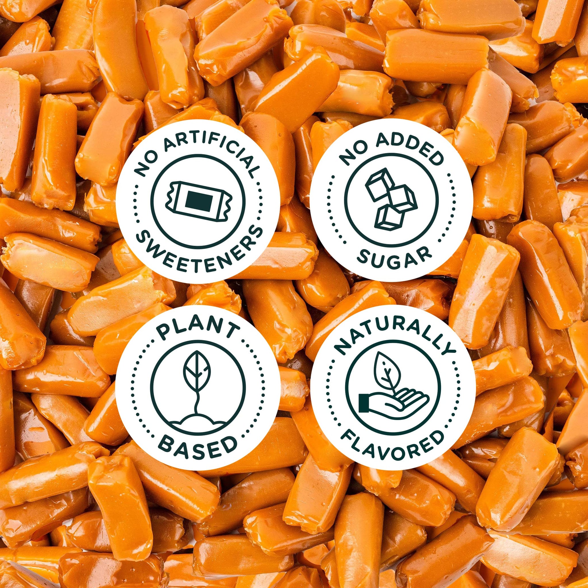 SmartSweets Caramel Candies, 1.6oz (Pack of 12), Creamy Candy with Low Sugar (1g), Low Calorie (140), Plant Based, Gluten Free, No Artificial Colors