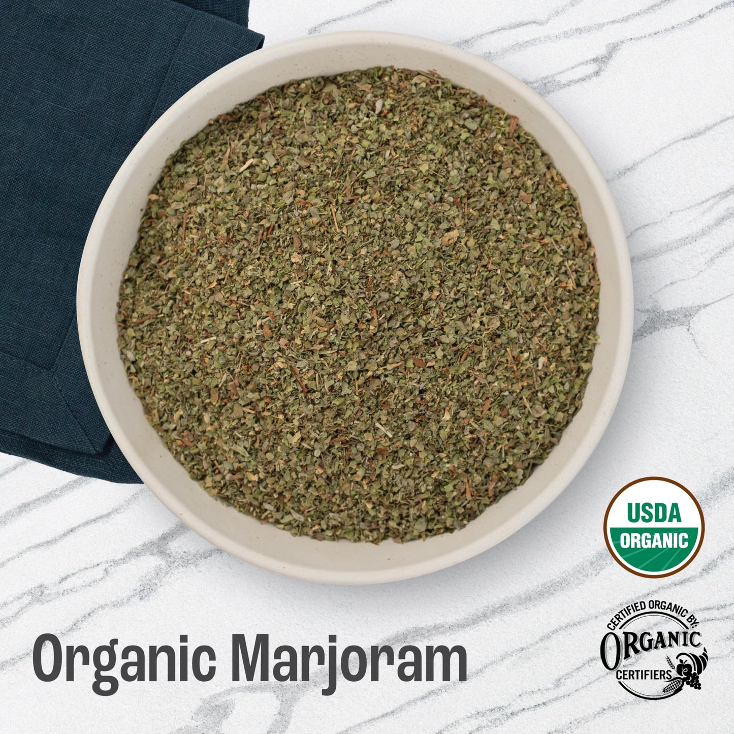 J Mac Botanicals Organic Marjoram (2 oz), dried herb, great for cooking and herbal tea