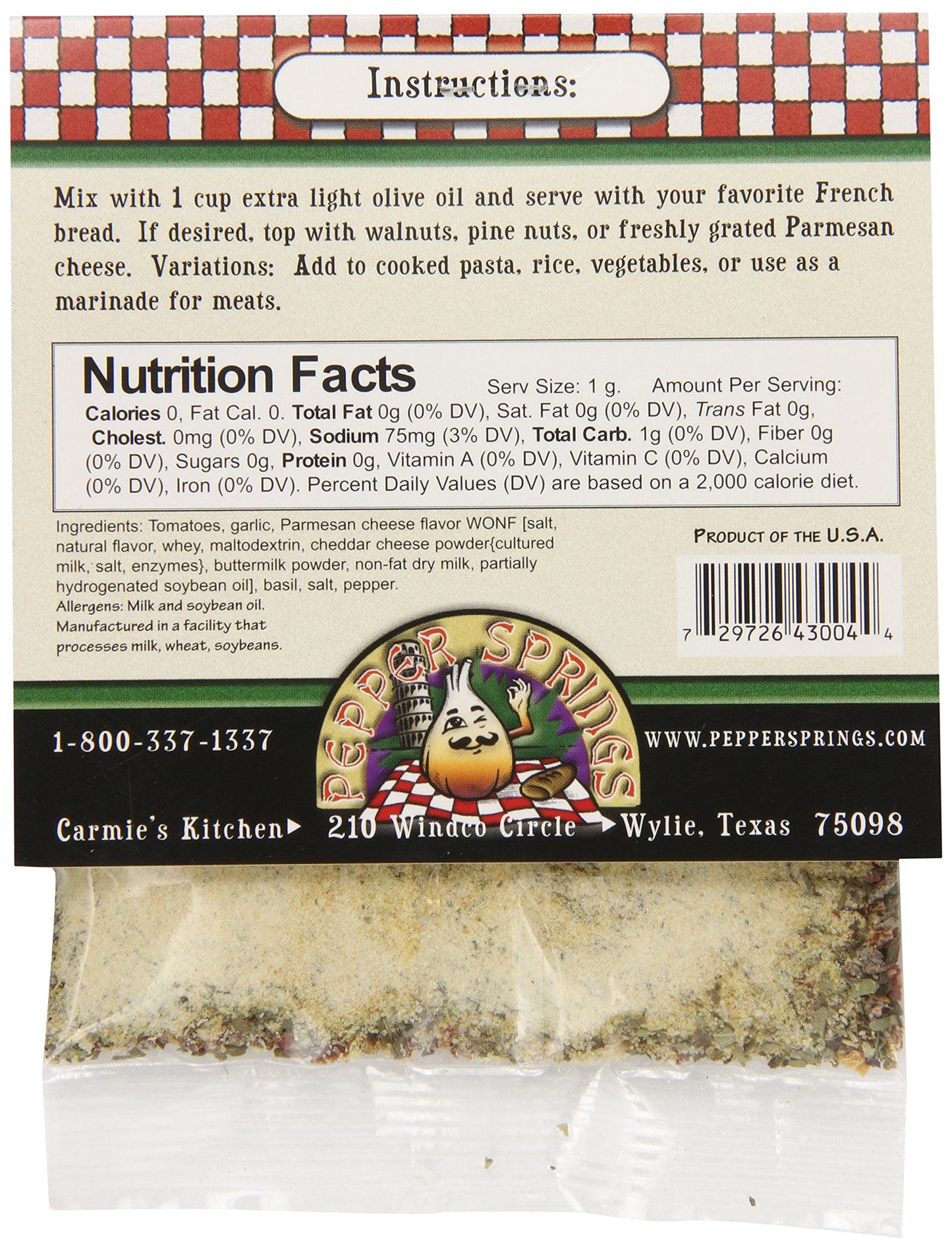 Carmie's Kitchen Basil Pesto Bread Dipping Oil, 1-Ounce
