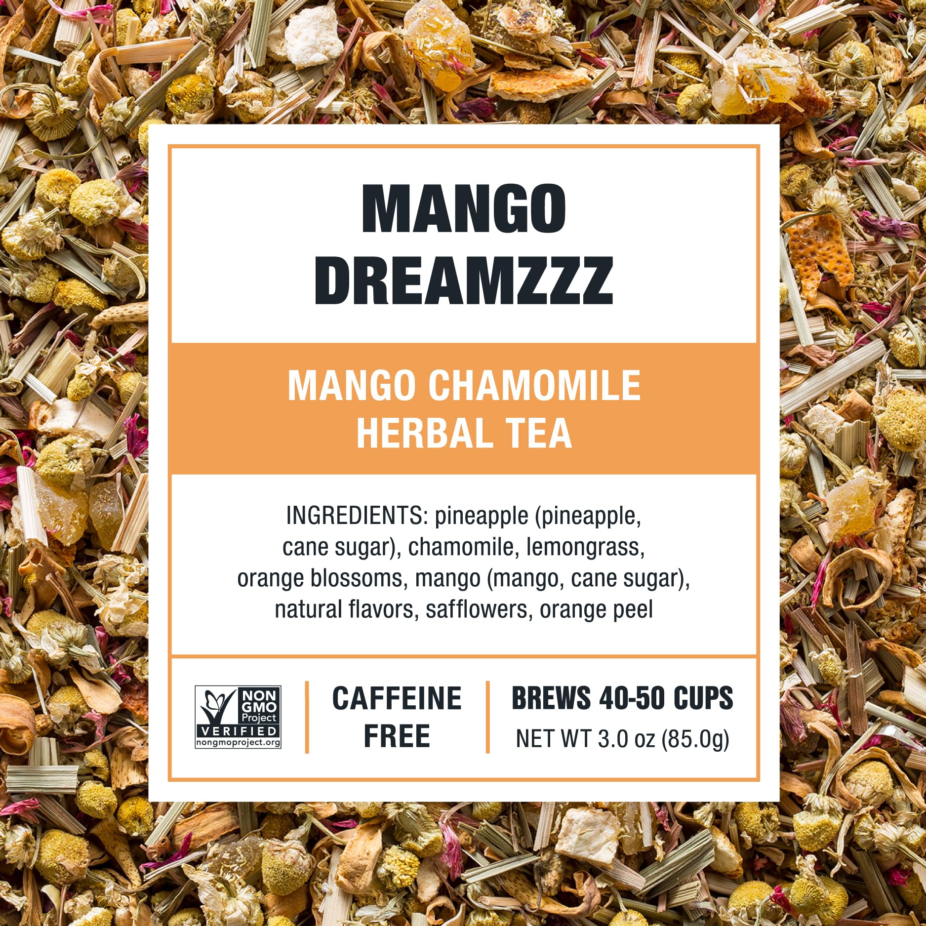 Tiesta Tea - Mango Dreamzzz Chamomile Loose Leaf Herbal Tea, Relaxing Chamomile & Lemongrass Blend, Caffeine-Free, Brew Hot or Iced, Refillable Tin