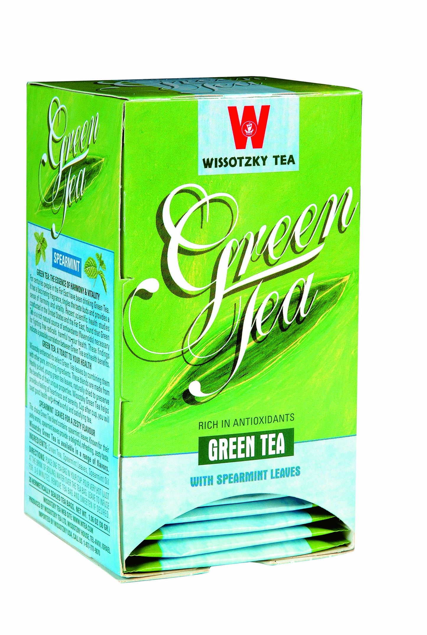 Wissotzky Green Tea with Nana, 1.06-Ounce Boxes (Pack of 6)