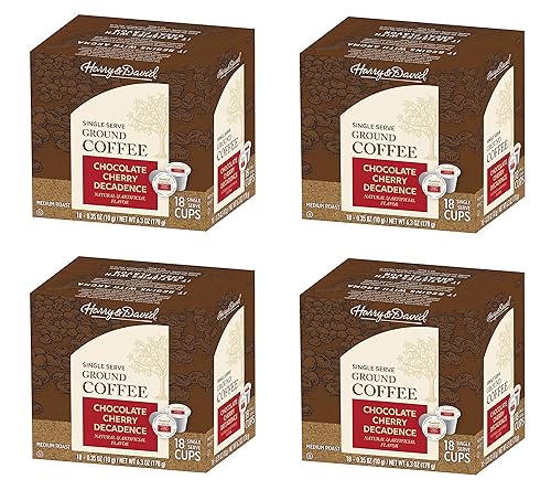 Harry & David Coffee in Single Serve Cups, 4/18 ct boxes (72 Count) (Chocolate Cherry Decadence) Medium Roast