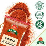 LAXMI Paprika Powder - Ground Red Sweet and Mildly Spicy for Cooking - Non-GMO, Vegan - 400g - Herbs and Spices
