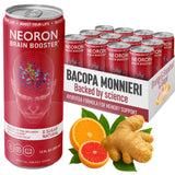 NEORON Focus + Calm | Nootropic Drink for Mental Clarity - Stress & Burnout Support (12-Pack, Ginger Kick, Orange & Grapefruit, Sugar-Free)