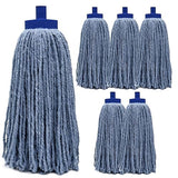 Kleen Handler Wet Mop Replacement Head - Heavy Duty Cotton Blend, Screw-On Mop Refills with Plastic Socket, Fits Standard Threaded Handles, Commercial