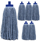 Kleen Handler Wet Mop Replacement Head - Heavy Duty Cotton Blend, Screw-On Mop Refills with Plastic Socket, Fits Standard Threaded Handles, Commercial