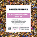 Tiesta Tea Pomegranatopia - Premium Loose Leaf Mixed-Berry Pomegranate White Tea | Low-Caffeine Blend | Hot & Iced | 3.5 Ounce Refillable Tin | Brews