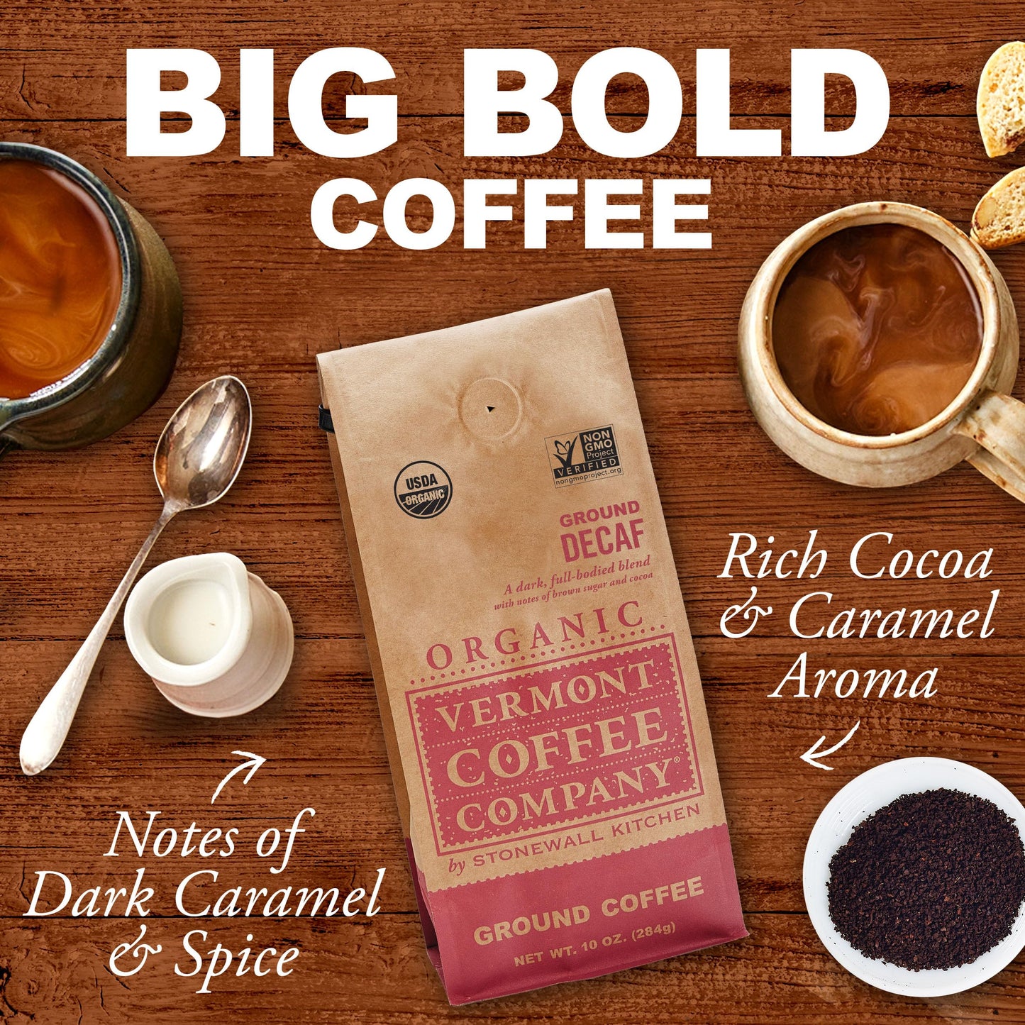 Vermont Coffee Company, Organic Decaf Ground Coffee, 10oz., Made in the USA