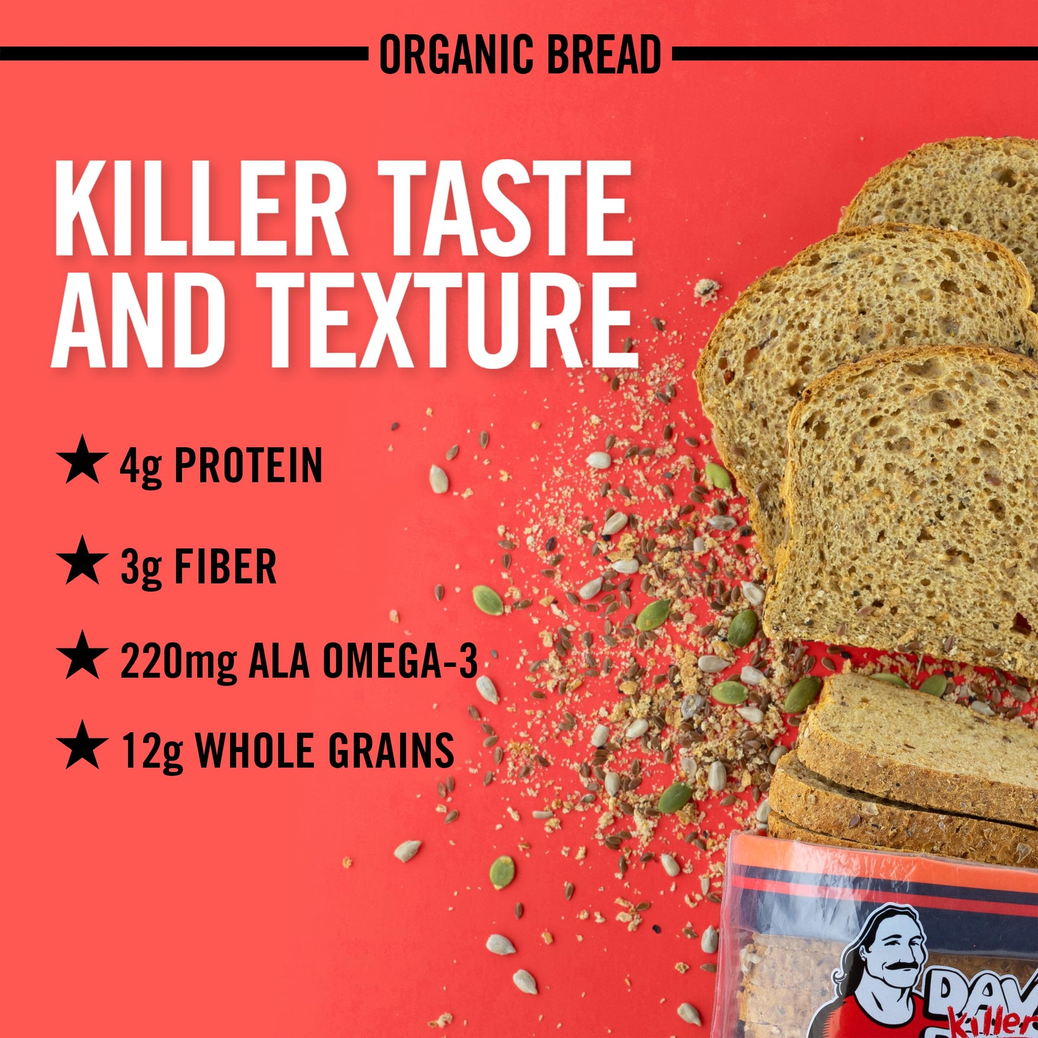 Dave's Killer Bread Powerseed Thin-Sliced, Seeded Organic Bread, 20.5 oz Loaf