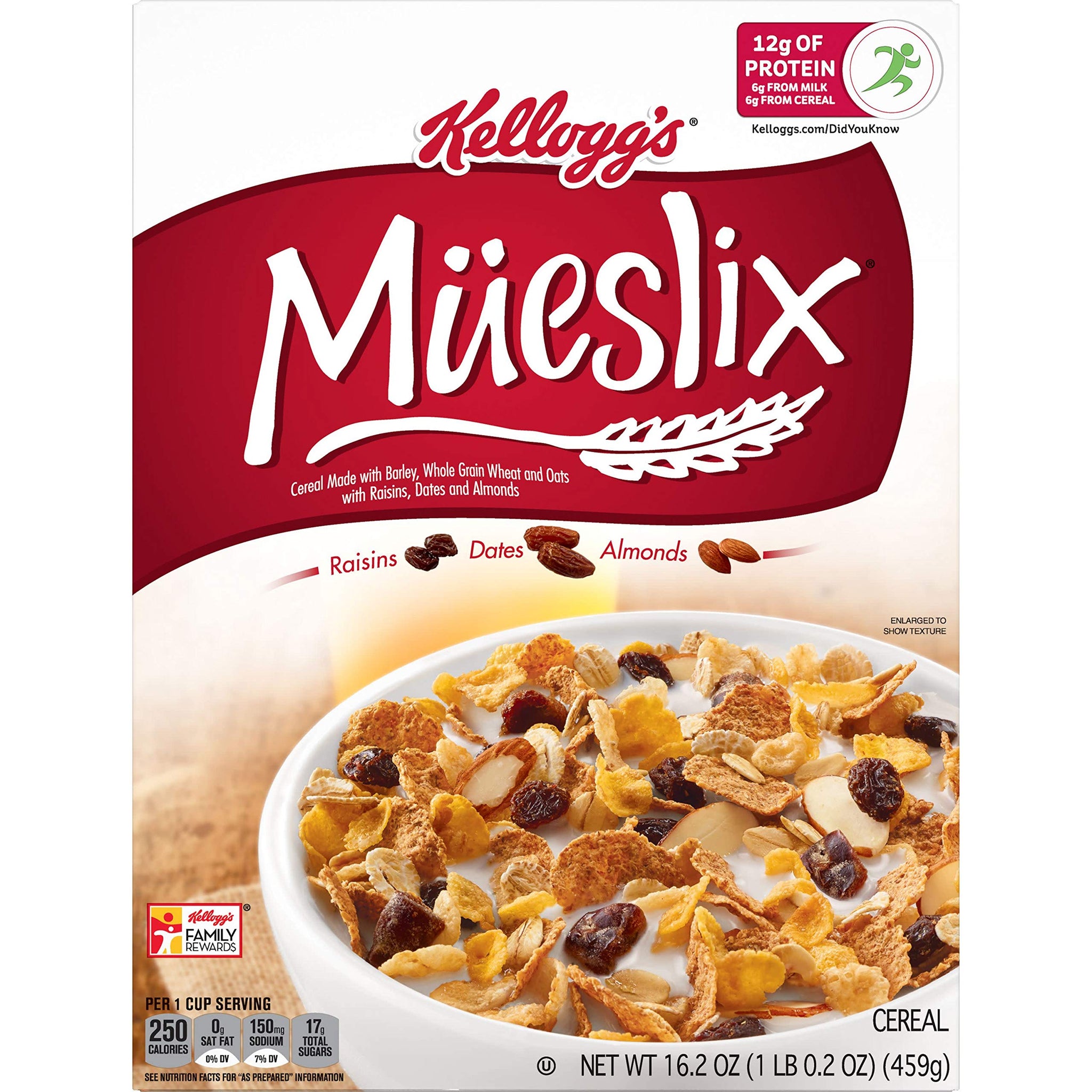 Kellogg's Mueslix, Breakfast Cereal, Original, Good Source of Fiber, 16.2oz Box