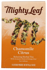 Mighty Leaf Tea, Herbal Whole Leaf Tea Bags - Chamomile Citrus - Caffeine Free - Blended with Orange & Lemongrass - 15 Count